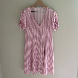 Mango pink and white‎ gingham country western sun dress size 4